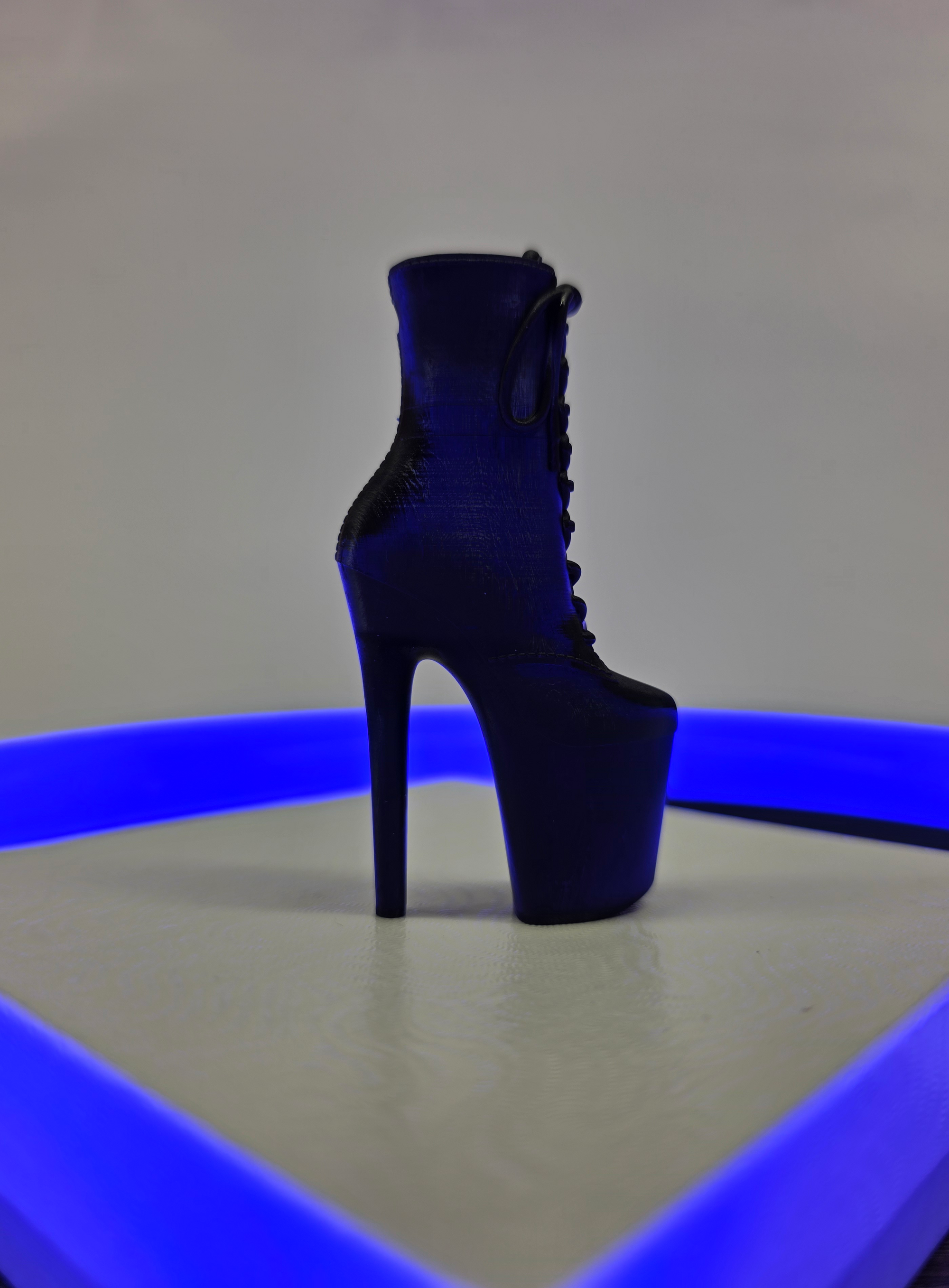 Tiffany the Tall Platform Ankle Boot — Miniature Pendant + Magnetic Desk Toy in Black