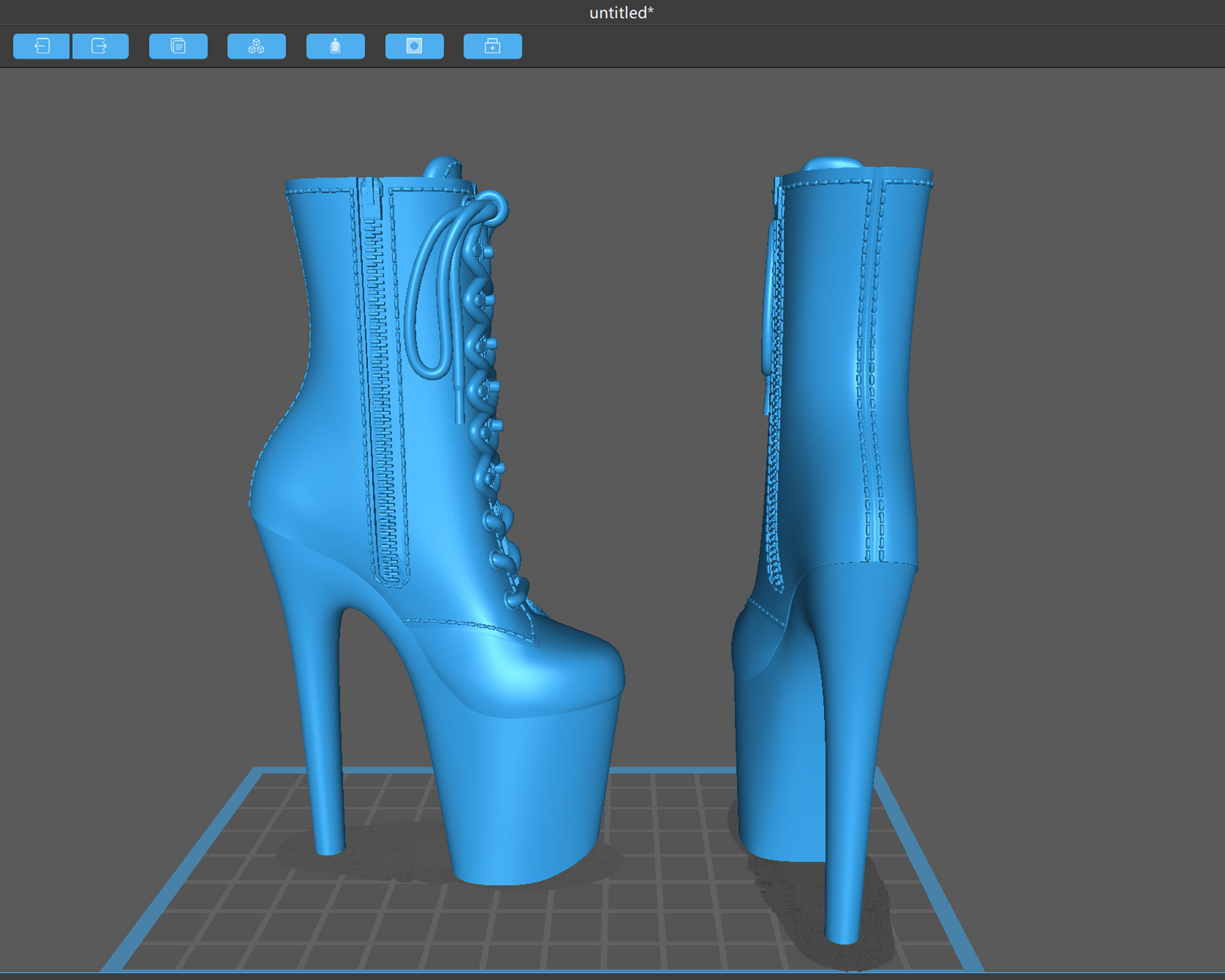 Tiffany - Tall Platform Ankle Boot STL Pair – Right & Left Ankle Boot 3D Print Files for Pole Dancers, DIY Jewelry, Decor, or Fidget Toy. Barbie Bimbocore, Bratz Fembot, Fashion Stilettos