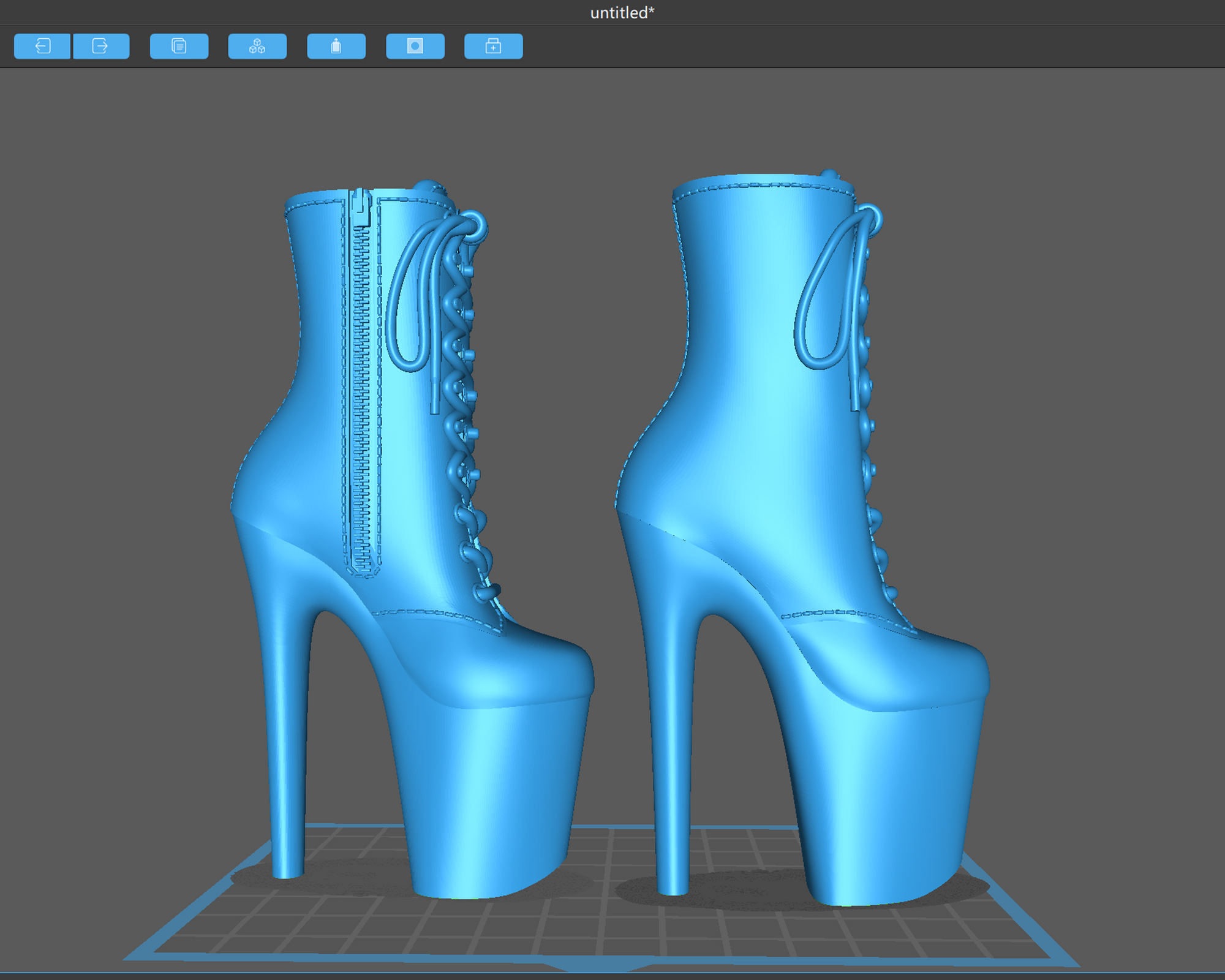 Tiffany - Tall Platform Ankle Boot STL Pair – Right & Left Ankle Boot 3D Print Files for Pole Dancers, DIY Jewelry, Decor, or Fidget Toy. Barbie Bimbocore, Bratz Fembot, Fashion Stilettos