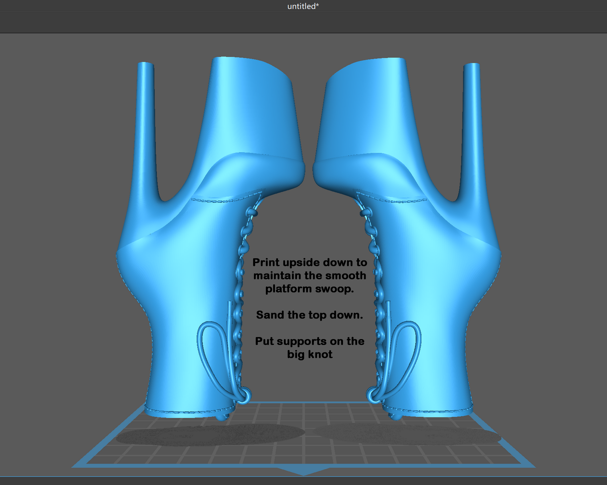 Tiffany - Tall Platform Ankle Boot STL Pair – Right & Left Ankle Boot 3D Print Files for Pole Dancers, DIY Jewelry, Decor, or Fidget Toy. Barbie Bimbocore, Bratz Fembot, Fashion Stilettos