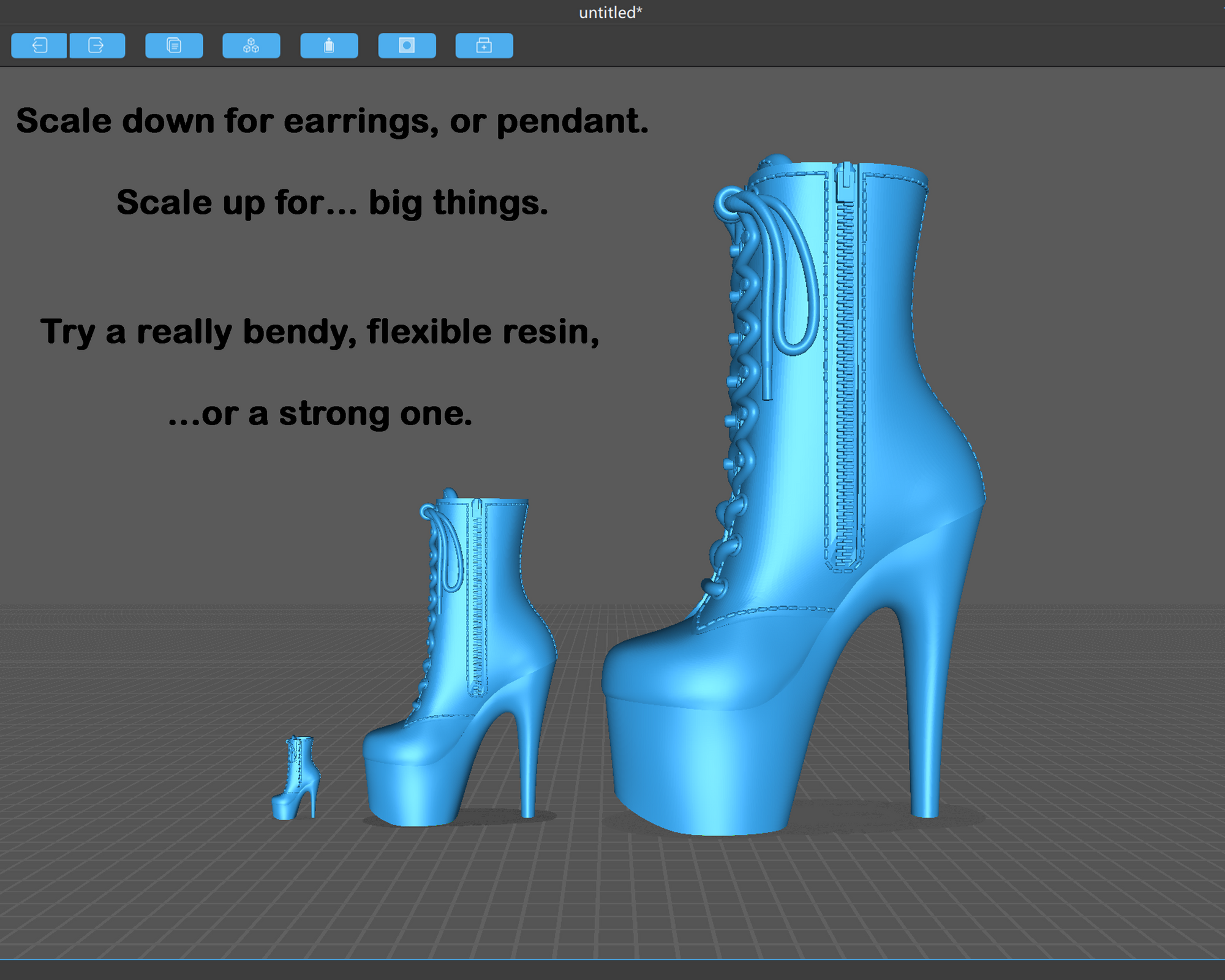 Pamela - Platform Ankle Boot STL – Right & Left 3D Print Files for Pendants, DIY Jewelry, Fidget Toys, or Mini Décor, bimbocore, Bratz, Fembot, Barbie Dollcore Fashion Stiletto