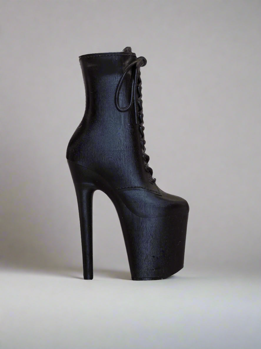 Tiffany the Tall Platform Ankle Boot — Miniature Pendant + Magnetic Desk Toy in Black