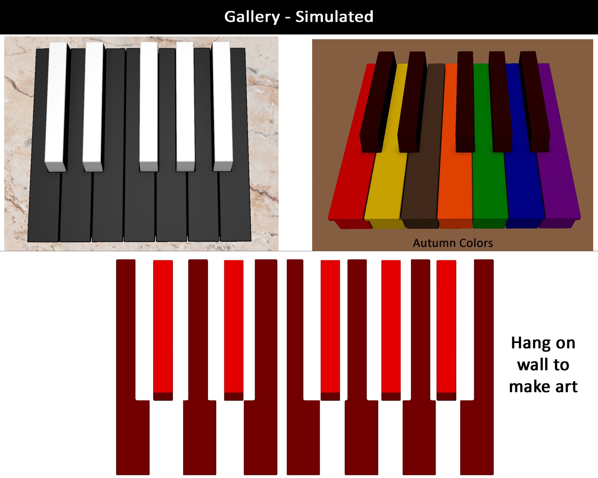 Piano Key STL File – Full Octave of 3D Printable Keys (7 White, 5 Black) – Life-Size for DIY Painting, Decor & Art Projects