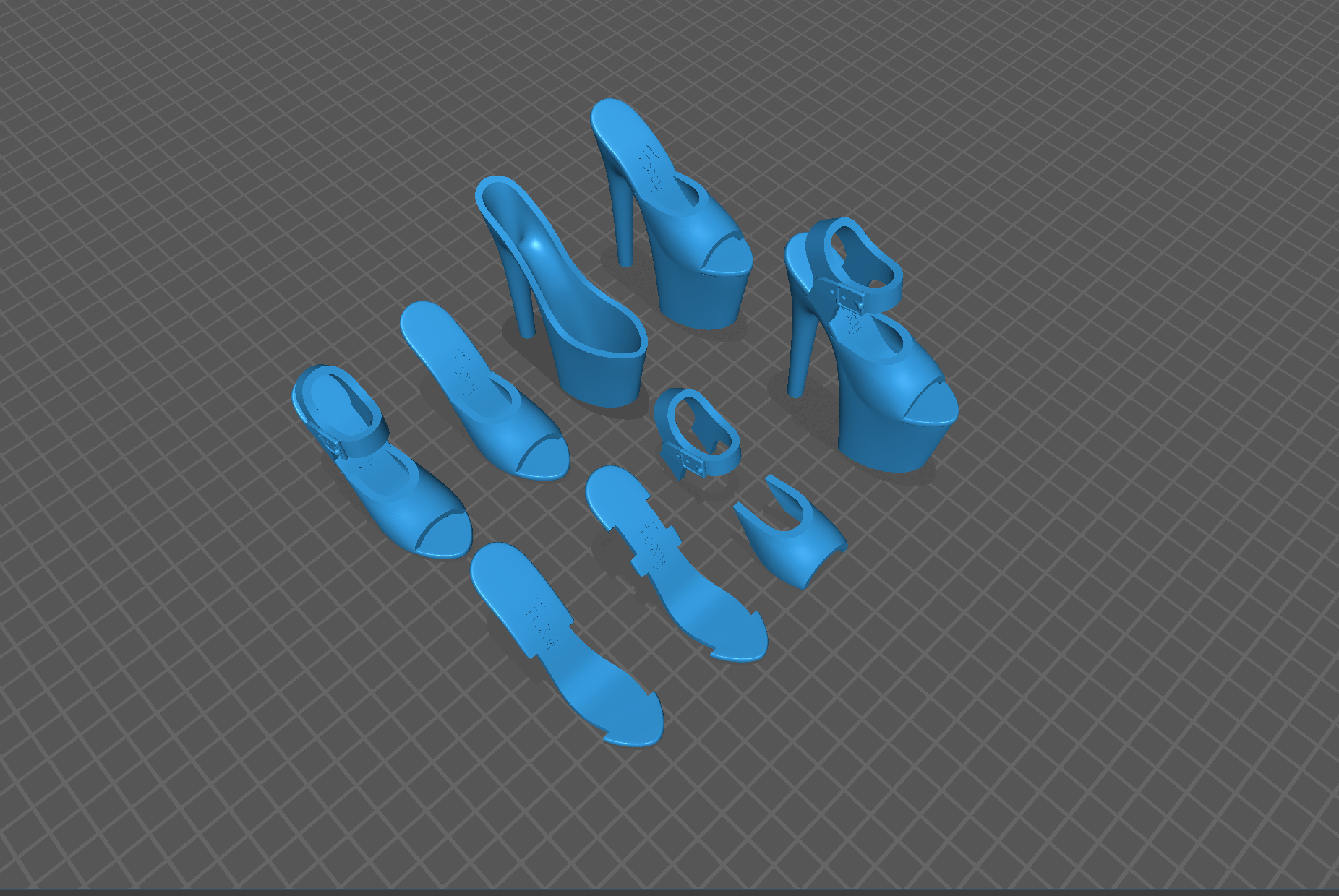 Foxy Heels “Towering Temptation” STL Bundle – 3D Printable Tall Platform Slide & Sandal with Modular Parts for Jewelry, Décor, or Diva-Level Storage