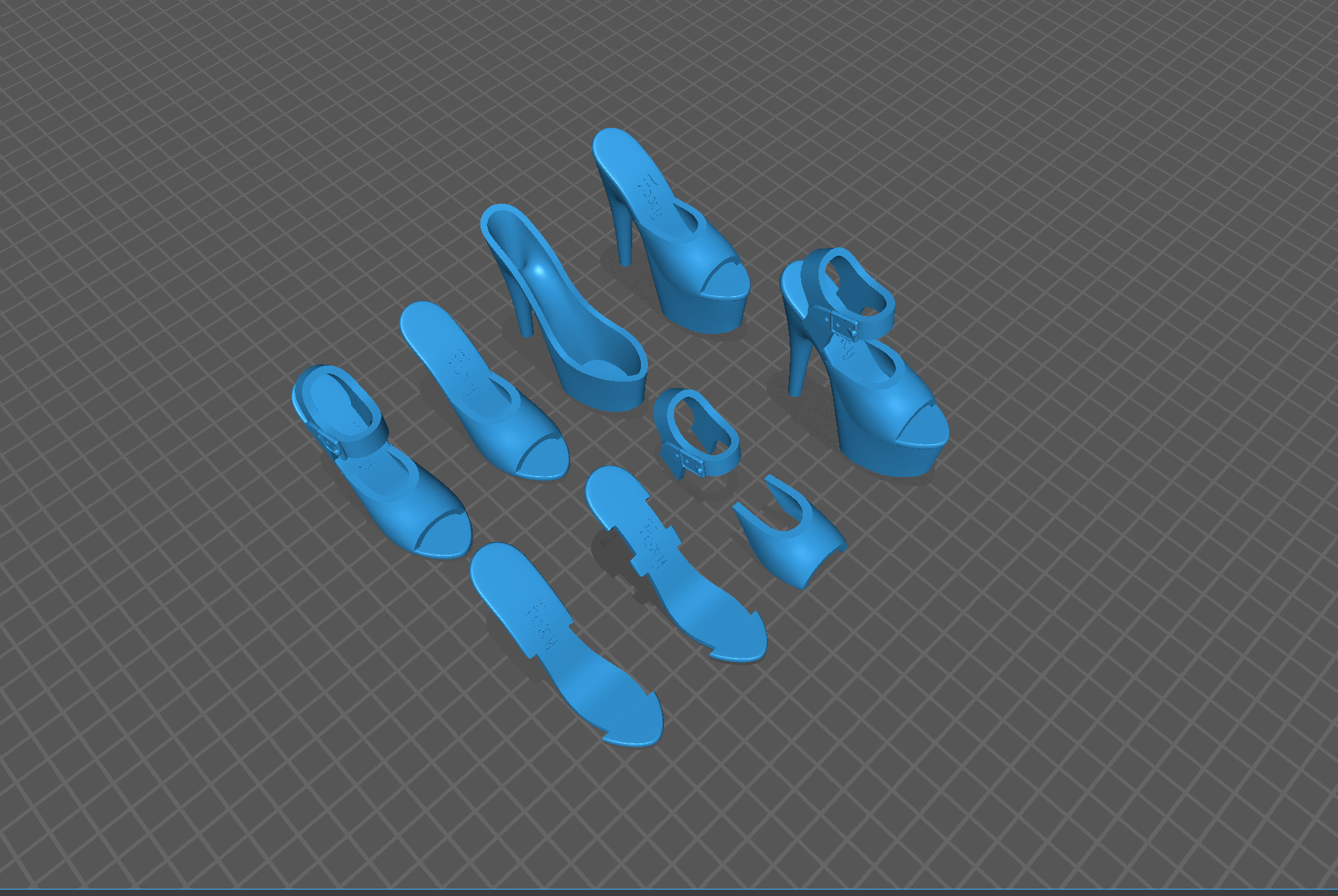 Platform Heel STL Bundle – 3D Printable Slide & Sandal with Modular Parts for Jewelry, Decor, or Candy Dish Containers